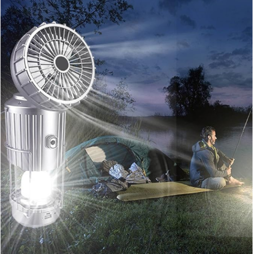 Lampe solaire avec ventilateur et chargeur