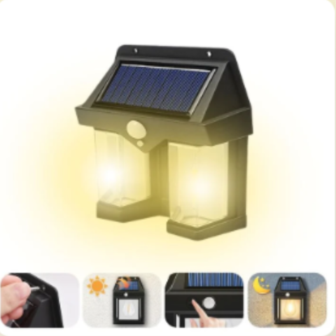 Lampe Solaire Murale Double Ampoules LED – Éclairez votre maison, sans électricité !