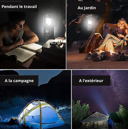 Lampe solaire avec ventilateur et chargeur